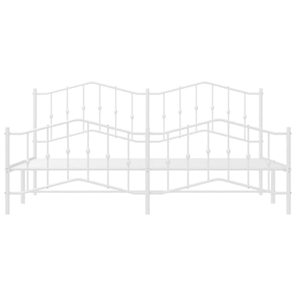 Bed Frame | White | Steel | 200x200 cm | Bed Frame | Rectangular | Modern