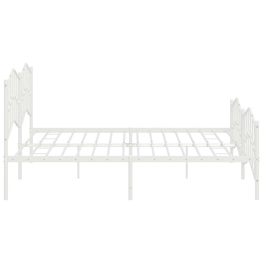Bed Frame | White | Steel | 200x200 cm | Bed Frame | Rectangular | Modern