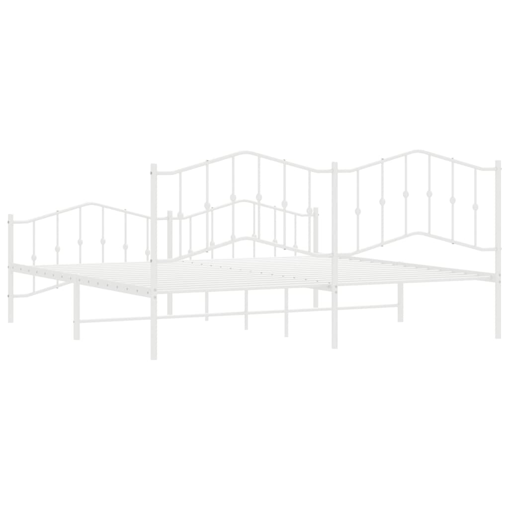 Bed Frame | White | Steel | 200x200 cm | Bed Frame | Rectangular | Modern