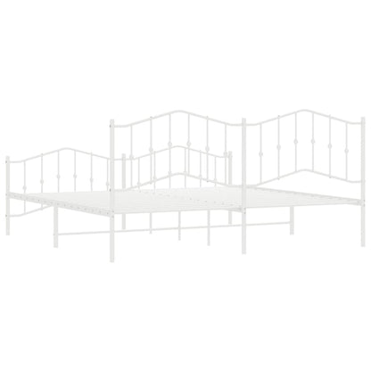 Bed Frame | White | Steel | 200x200 cm | Bed Frame | Rectangular | Modern