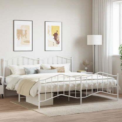 Bed Frame | White | Steel | 200x200 cm | Bed Frame | Rectangular | Modern