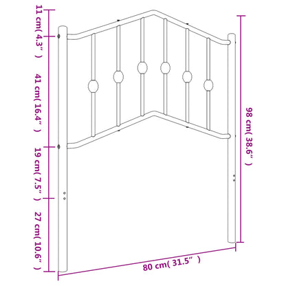 Metal Replace Headboard White 75 cm