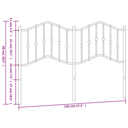 Metal Replace Headboard White 140 cm