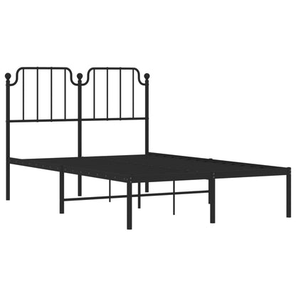 Metal Bed Frame without Mattress with Headboard Black 120x200cm
