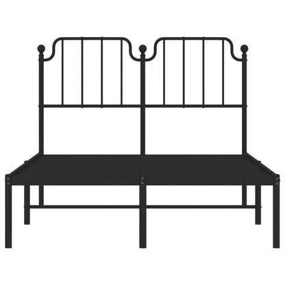 Metal Bed Frame without Mattress with Headboard Black 120x200cm