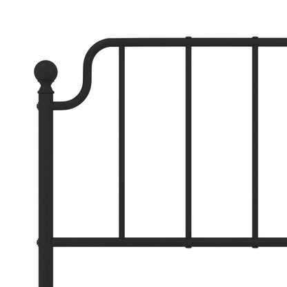 Metal Bed Frame without Mattress with Headboard Black 120x200cm