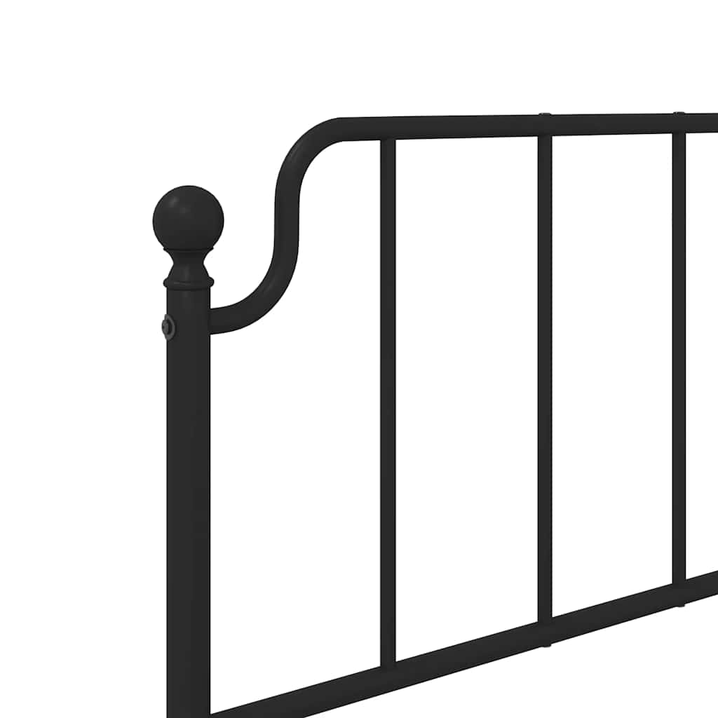 Metal Bed Frame without Mattress with Footboard Black 100x200cm