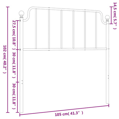 Metal Replace Headboard Black 100 cm