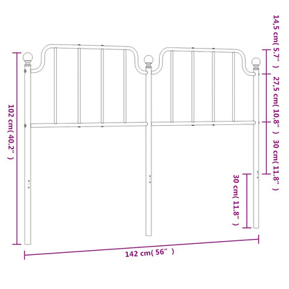 Metal Replace Headboard Black 135 cm