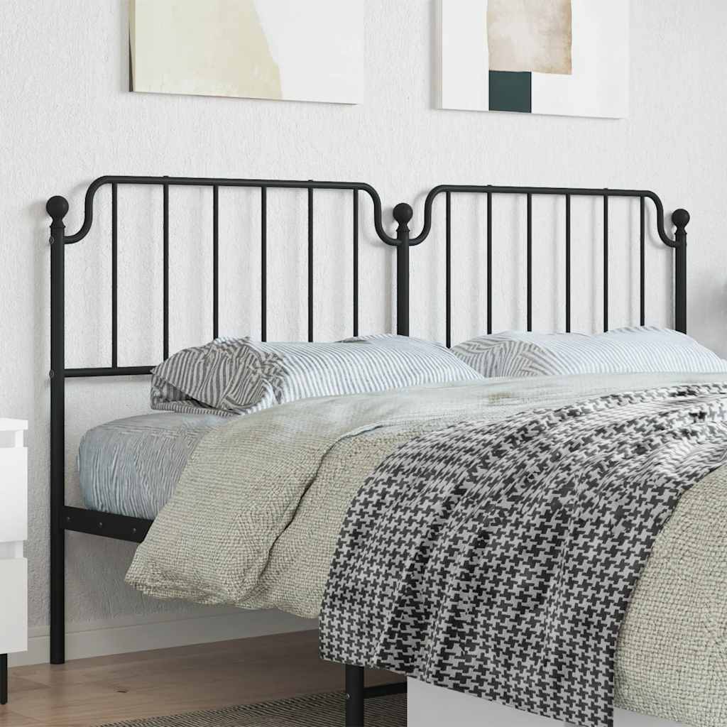 Metal Replace Headboard Black 180 cm