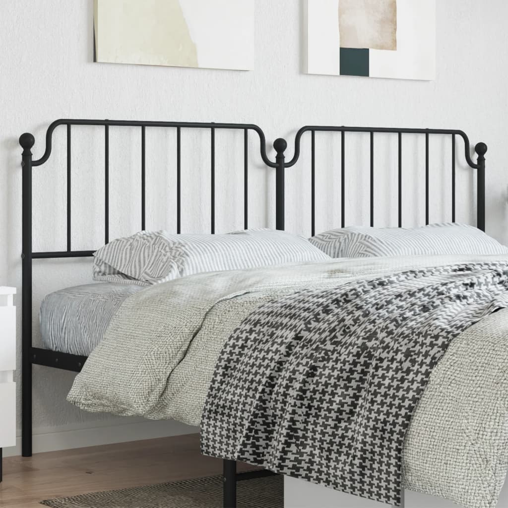 Metal Replace Headboard Black 200 cm