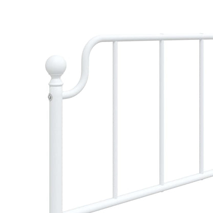 Metal Bed Frame without Mattress with Headboard White 100x200cm