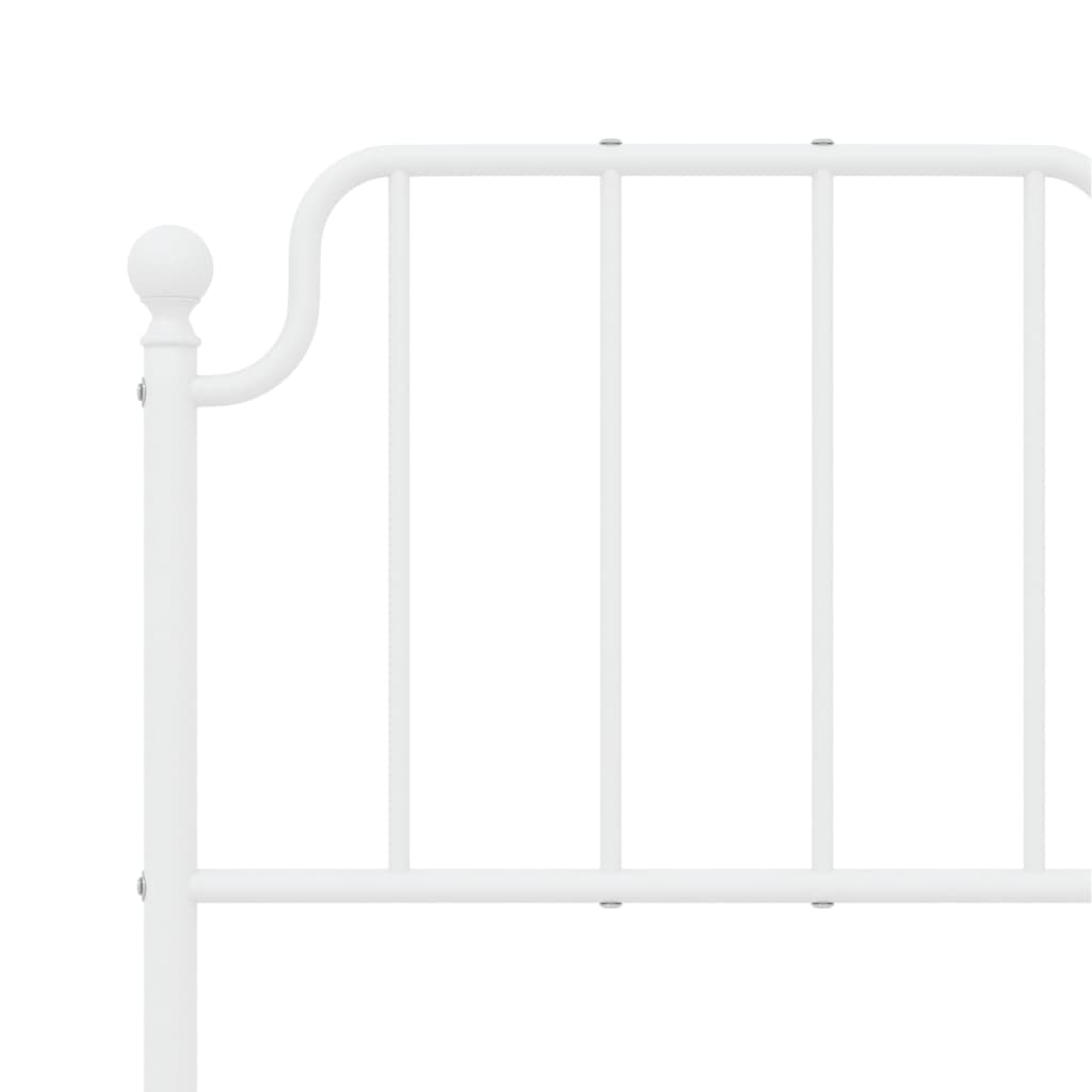 Metal Bed Frame without Mattress with Headboard White 120x190cm