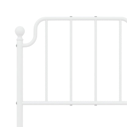 Metal Bed Frame without Mattress with Headboard White 120x190cm