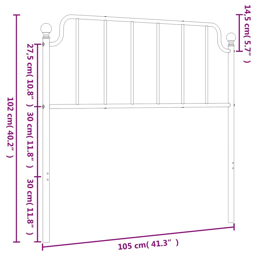 Metal Replace Headboard White 100 cm