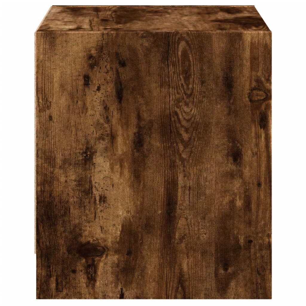 Bedside Cabinets with Glass Doors 2 pcs Smoked Oak 35x37x42 cm