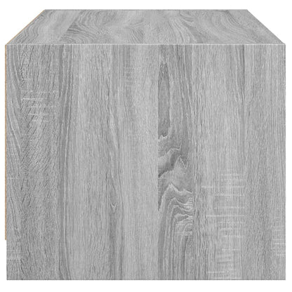 Coffee Table with Glass Doors Grey Sonoma 68x50x42 cm