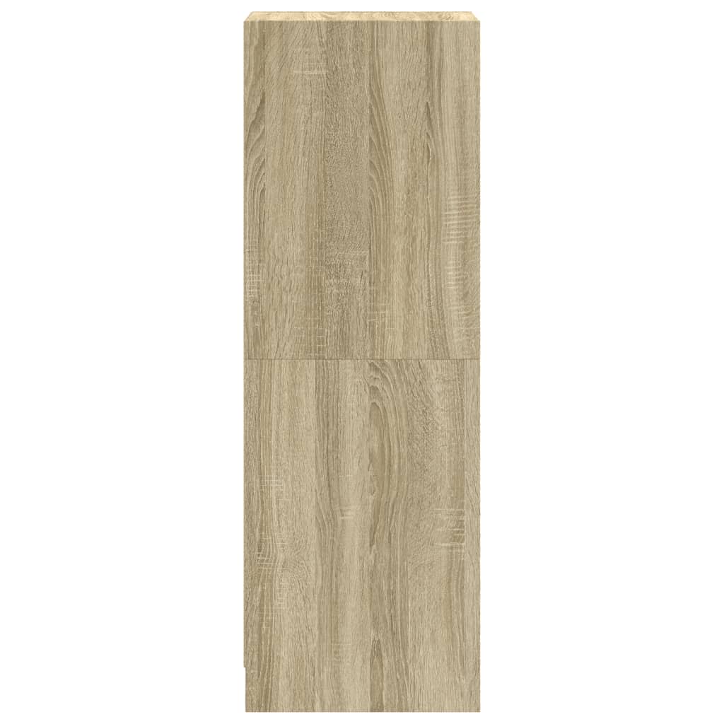 Highboard with Glass Doors Sonoma Oak 35x37x109 cm