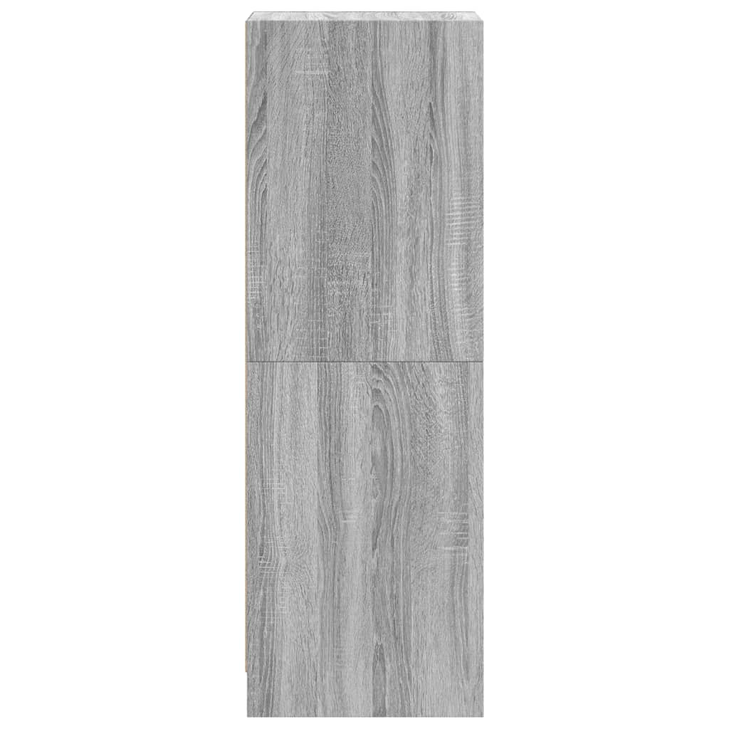 Highboard with Glass Doors Grey Sonoma 35x37x109 cm