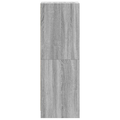Highboard with Glass Doors Grey Sonoma 35x37x109 cm