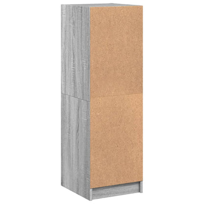 Highboard with Glass Doors Grey Sonoma 35x37x109 cm
