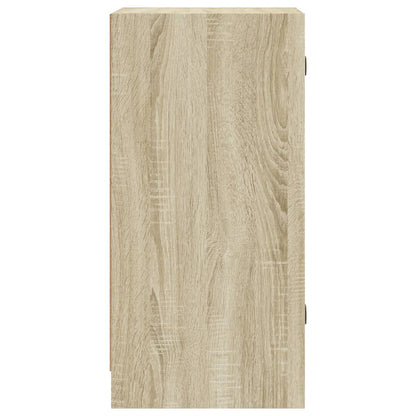 Side Cabinet with Glass Doors Sonoma Oak 35x37x75.5 cm