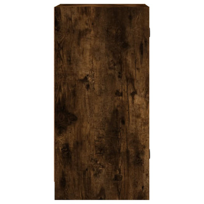 Side Cabinet with Glass Doors Smoked Oak 35x37x75,5 cm