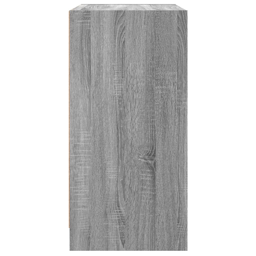 Side Cabinet with Glass Doors Grey Sonoma 68x37x75,5 cm