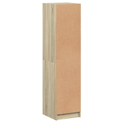 Highboard with Glass Doors Sonoma Oak 35x37x142 cm