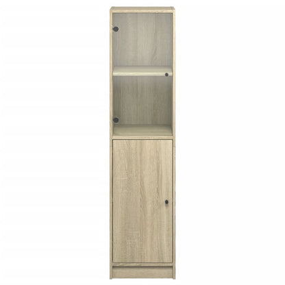 Highboard with Glass Door Sonoma Oak 35x37x142 cm
