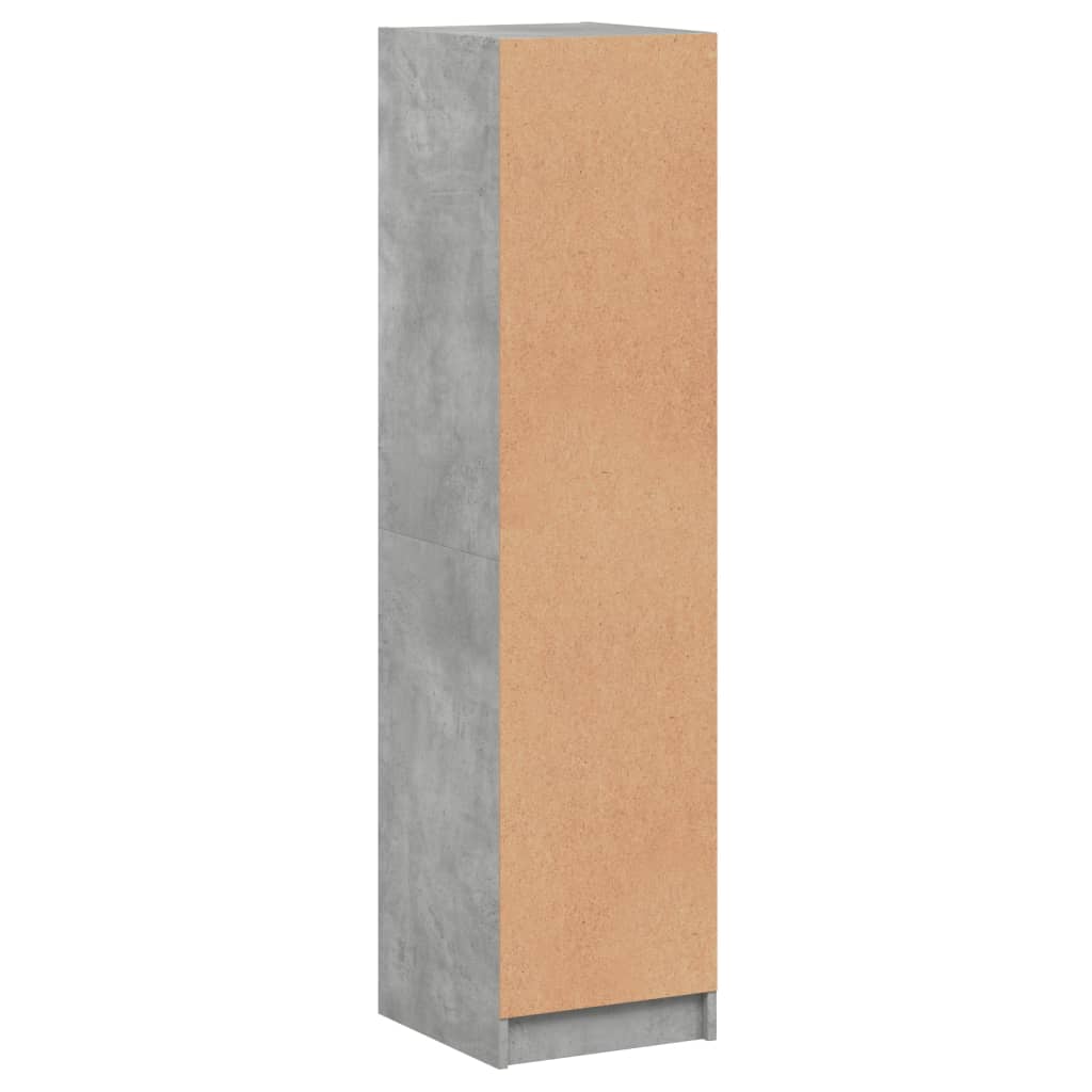 Highboard with Glass Door Concrete Grey 35x37x142 cm