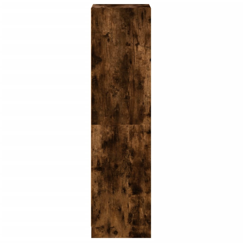 Highboard with Glass Door Smoked Oak 35x37x142 cm