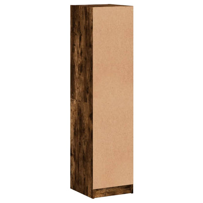 Highboard with Glass Door Smoked Oak 35x37x142 cm