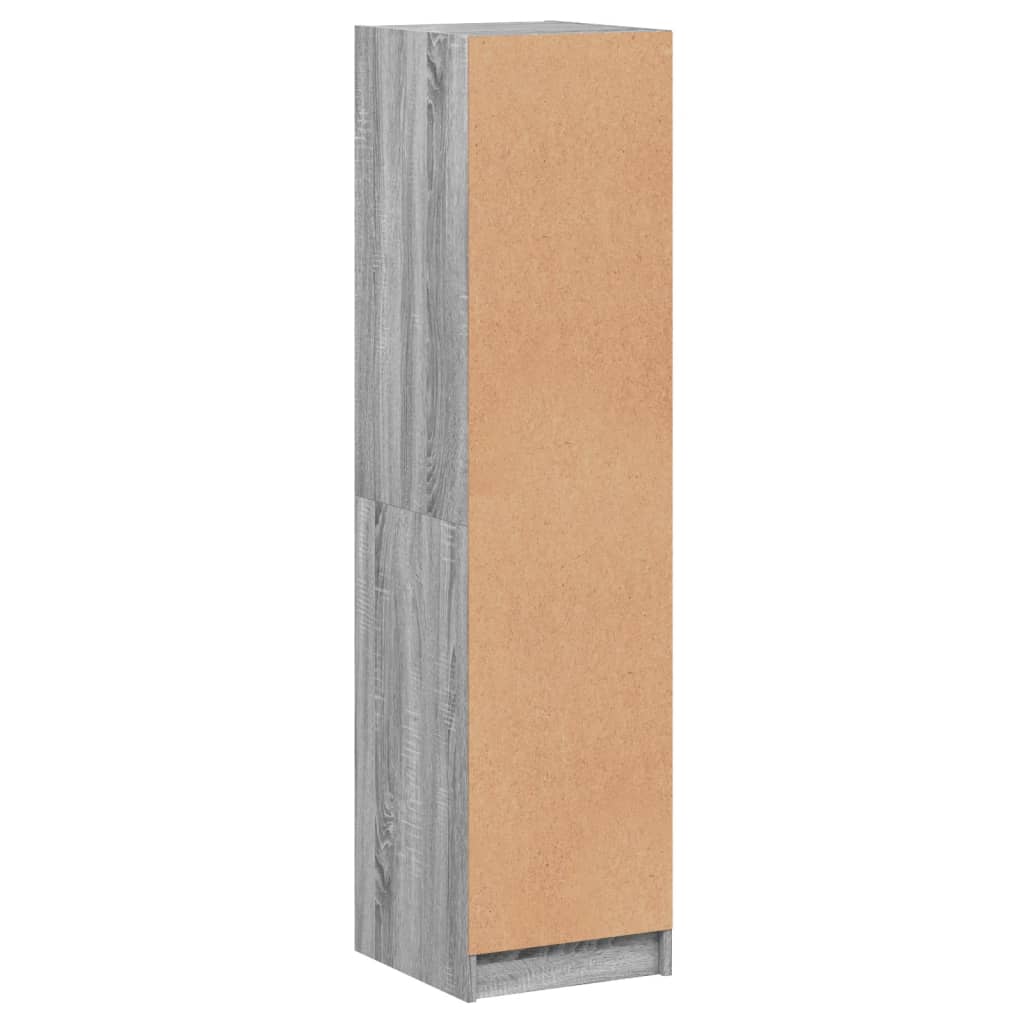Highboard with Glass Door Grey Sonoma 35x37x142 cm