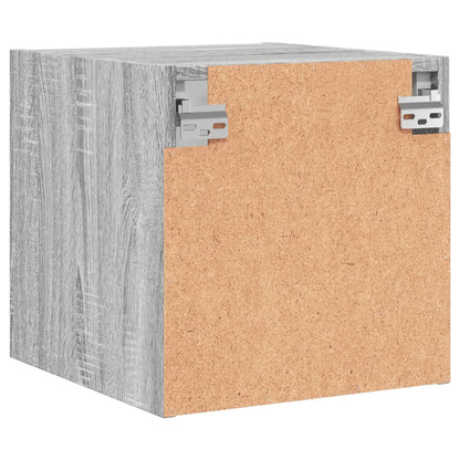 Bedside Cabinet with Glass Door Grey Sonoma 35x37x35 cm