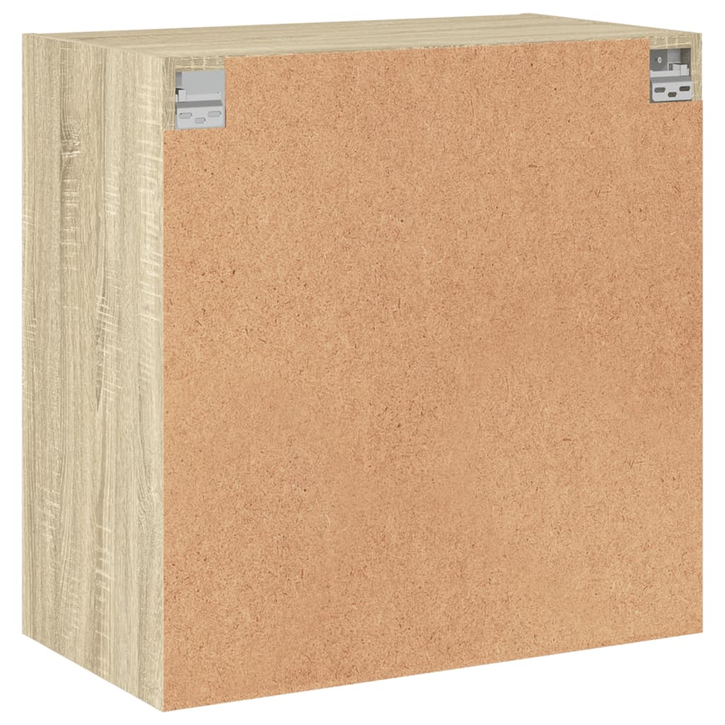 Wall Cabinet with Glass Doors Sonoma Oak 68x37x68.5 cm