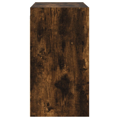 Wall Cabinet with Glass Doors Smoked Oak 68x37x68,5 cm