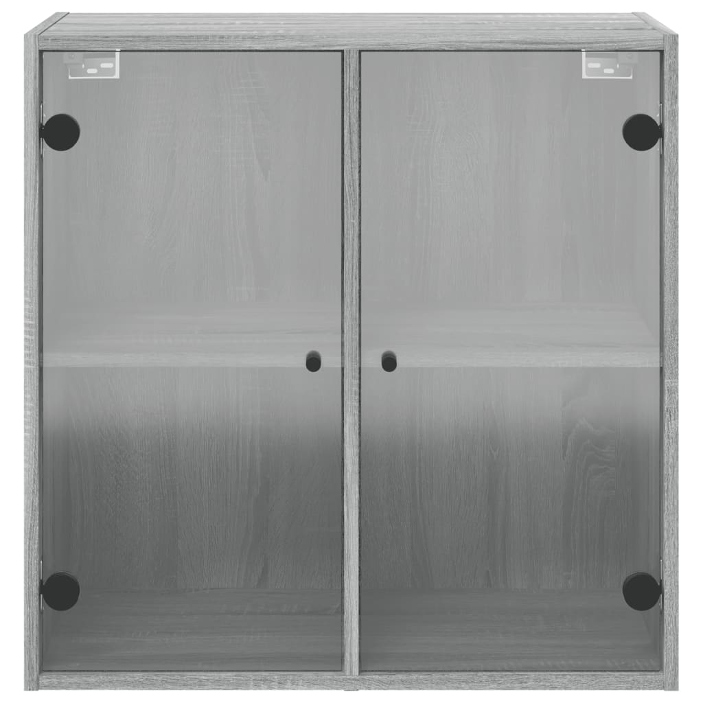 Wall Cabinet with Glass Doors Grey Sonoma 68x37x68,5 cm
