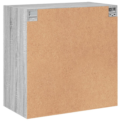 Wall Cabinet with Glass Doors Grey Sonoma 68x37x68,5 cm