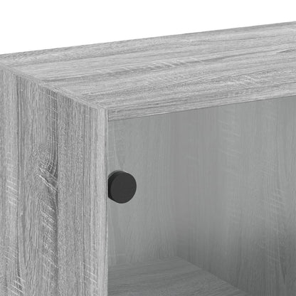 Wall Cabinet with Glass Doors Grey Sonoma 68x37x68,5 cm