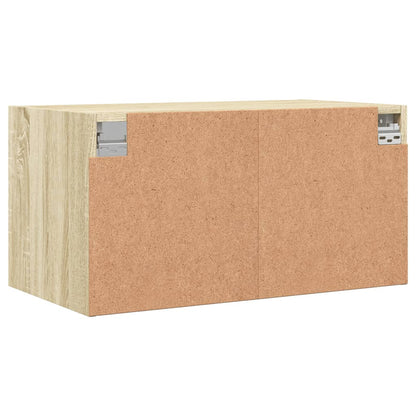 Wall Cabinets with Glass Doors 2 pcs Sonoma Oak 68.5x37x35 cm