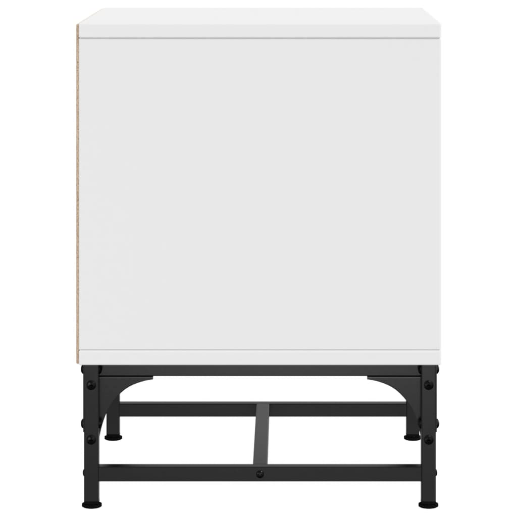 Bedside Cabinet with Glass Door White 35x37x50 cm