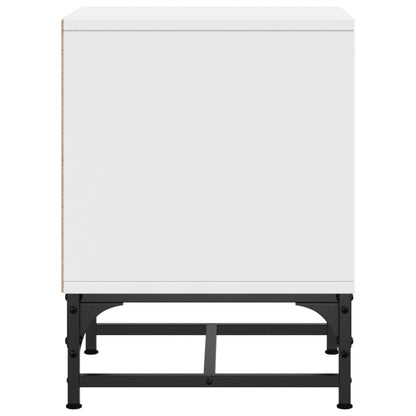 Bedside Cabinet with Glass Door White 35x37x50 cm