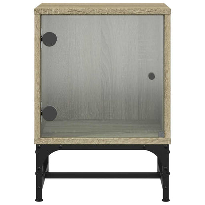 Bedside Cabinets with Glass Doors 2 pcs Sonoma Oak 35x37x50 cm
