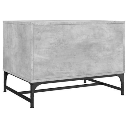 Coffee Table with Glass Doors Concrete Grey 68.5x50x50 cm