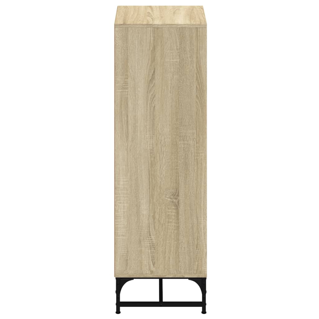 Highboard with Glass Doors Sonoma Oak 35x37x120 cm