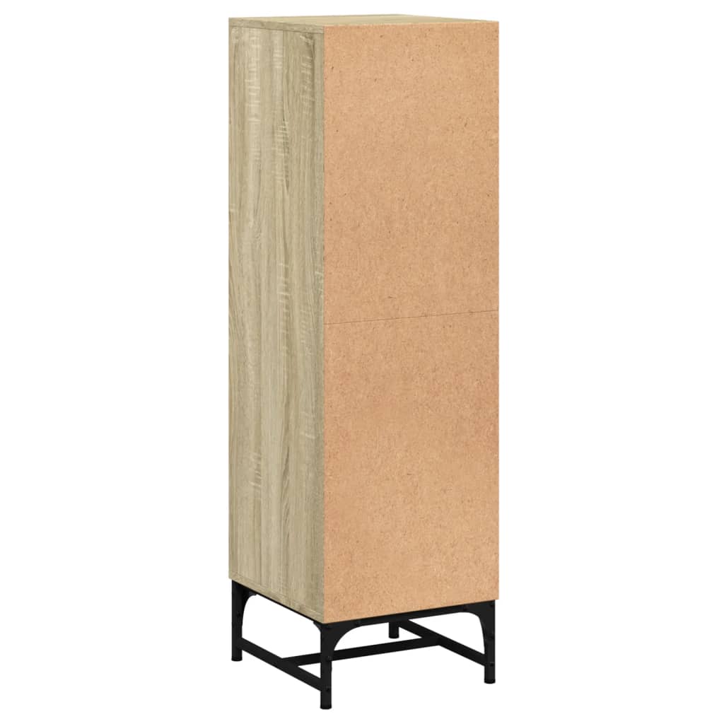 Highboard with Glass Doors Sonoma Oak 35x37x120 cm