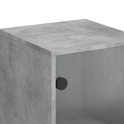 Highboard with Glass Doors Concrete Grey 35x37x120 cm
