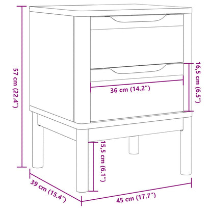 Bedside Cabinet | Wax brown | Solid pine wood | Small | Bedside Cabinet