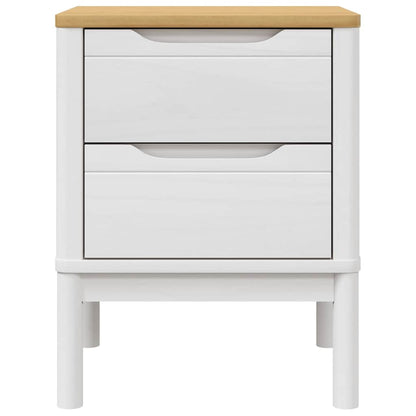 Bedside Cabinet FLORO White 45x39x57 cm Solid Wood Pine
